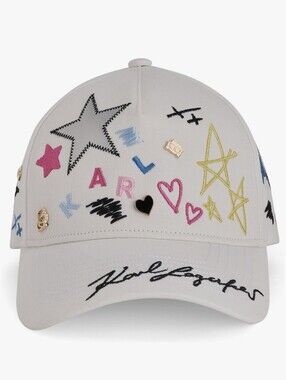 Karl Lagerfeld Women's Hearts and Stars Baseball Cap NIP